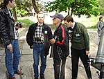 Собрание телескопостроителей: Сергей Степаненко (Стаханов), Юра Кузнецов, Славик Козлов, Володя Хуторянский (Киев)