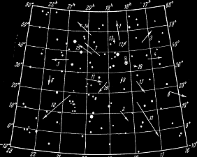 Рис. 1  Нанесение метеоров на карту.